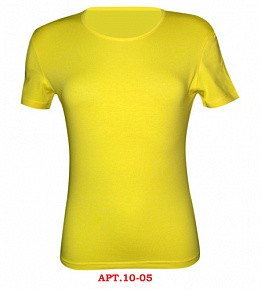 10-05 Футболка женская желтая (чистая) 
